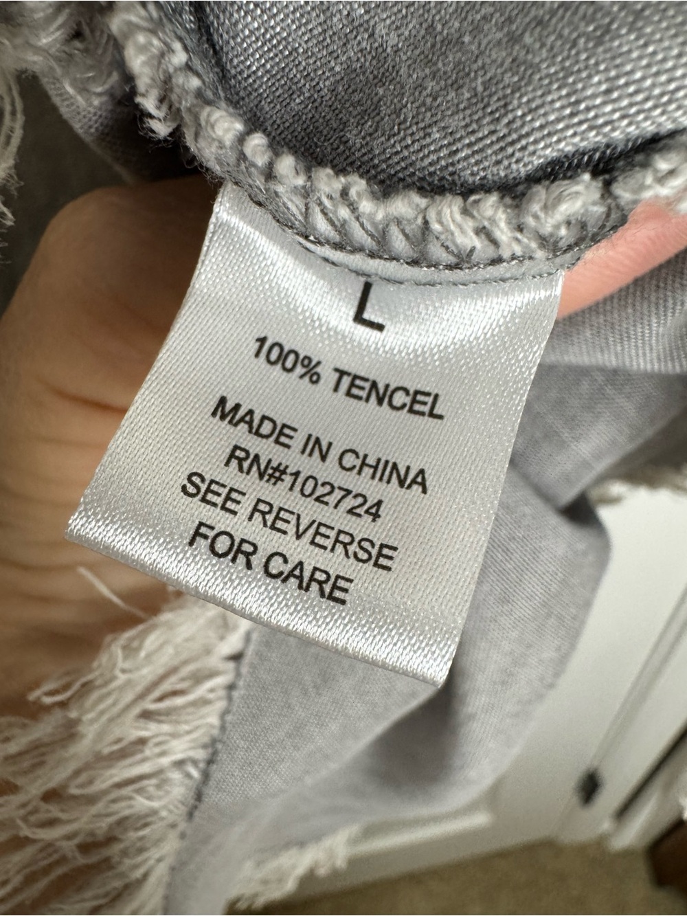 Hester &Orchard Gray Tencel Button Down - Picture 4 of 5